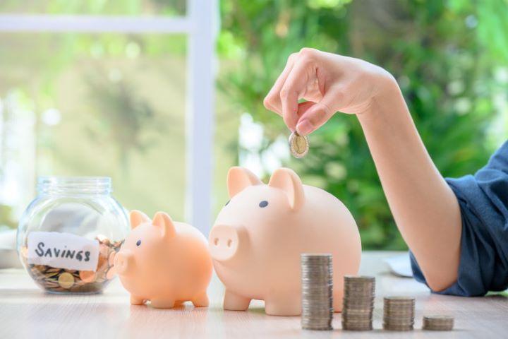 piggy bank with coins